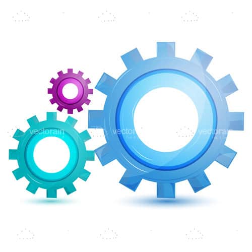 Multicolor Gears in Different Sizes Multicolor Gears in Different Sizes
